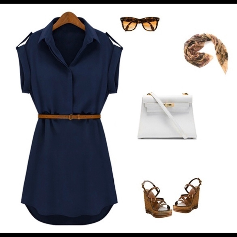 πHP 2XπBelted Navy Dress - Picture 2 of 2
